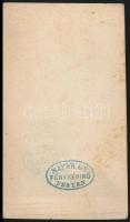 cca 1862 gróf Lónyay Béla (1846-1890) fiatalkori fotója, keményhátú fotó Mayer pesti műterméből, 10×...