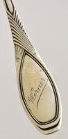 cca 1860 antik ezüst (Ag.) kanál, jelzett, gravírozott "Werner" felirattal,  h: 20,5 cm, n...