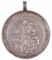 Németország DN Vallásos témájú emlékérem fém másolata füllel (62mm) T:2- Germany ND Metal replica of a religious themed medallion with ear (62mm) C:VF