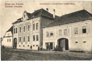 Erked, Arkeden, Archita; Községháza, Friedrich Baltes üzlete. Josepf Briegel kiadása / Gemeindehaus, Geschäftslokal / town hall, shop (r)