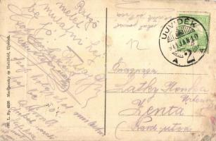 Újvidék, Novi Sad; Pollux oldalkerekes vontató gőzhajó Pétervárad vára előtt. W. L. Bp. 4226. Marija...