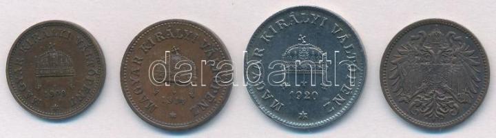 1900KB 1f Br + 1914KB 2f Br + 1920KB 20f Fe + Ausztria 1914. 2h Br T:1-