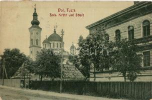 Dolnja Tuzla, Serb. Kirche und Schule / Serbian Orthodox church and school. W. L. Bp. 4938. (EK)