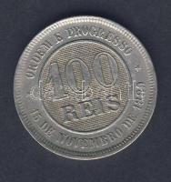 Brazília 1889. 100R T:2/3