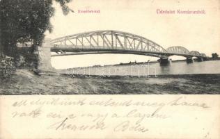 Komárom, Komárno; Erzsébet híd. Freisinger Mór kiadása / bridge (EK)