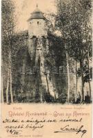1899 Komárom, Komárno; Kőszűz. Freisinger Mór kiadása / Steinerne Jungfrau / castle wall, statue (EK)
