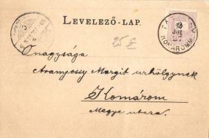 1899 Komárom, Komárno; Kőszűz. Freisinger Mór kiadása / Steinerne Jungfrau / castle wall, statue (EK...