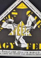 1989 Petőfi Csarnok, Nagy Feró Garázs metál-"disco" plakát, 30x60 cm