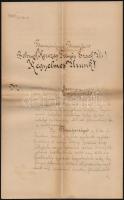1912 Esztergom, Vimmer Imre esztergomi polgármester saját kézzel aláírt kétoldalas levele Vaszary Kolos esztergomi érsek nyugalomba vonulása alkalmából