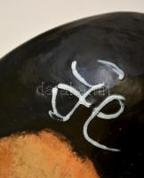 Iparművészeti Vállalatos Gorka Lívia  tálka, mázas kerámia, jelzett, apró kopásokkal, 18×12 cm