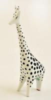 Hollóházi zsiráf, kézzel festett, jelzett, hibátlan, m: 19 cm