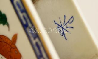 Hererendi Poisson mintás gyufatartó, jelzett, hibátlan, kézzel festett, m:6 cm