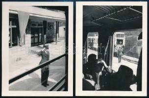 cca 1960-1970 Hűvösvölgy, úttörövasút, 6 db fotó, 9×12 cm