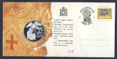2000. "Millenium" emlékérem érmés borítékon T:PP Csak 3000db! R!