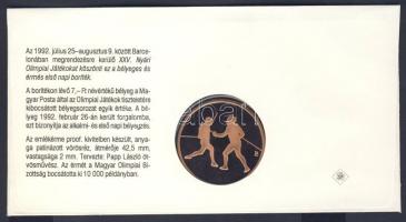 1992. "Barcelona" emlékérem érmés borítékon T:PP Csak 10.000db!