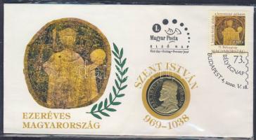 2000. "Ezeréves Magyarország-Szt.István" emlékérem érmés borítékon T:PP Csak 600db! R!