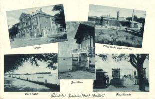 1931 Balatonfüred-fürdő, Posta, Jacht-klub, Hajóállomás, part, Tibor-fürdő