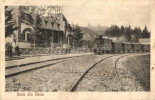 Brassó, Kronstadt, Brasov; Gara din Noua / Noa vasútállomás, gőzmozdony / railway station, locomotive (fl)