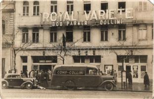 1941 Budapest VII. Erzsébet körút 31. Royal Varieté színház, Comp. Collini autóbusza, automobil, söröző, borozó. photo (EM)