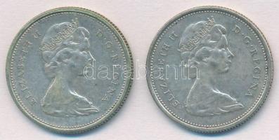 Kanada 1965-1968. 25c Ag II. Erzsébet (2x) T:2  Canada 1965-1968. 25 Cents Ag Elizabeth II (2x) C:XF