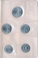 1982. 2f-10Ft (9xklf) forgalmi sor sötétbordó műbőrtokban T:1