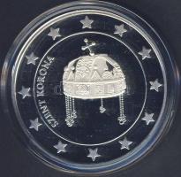 Modern emlékérem "Euró fantázia-Szent Korona" Ag 20,7g T:PP Csak 2000db! RR!!