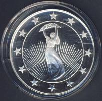 Modern emlékérem "Euró fantázia-Szabadság-szobor" Ag 20,7g T:PP Csak 2000db! RR!!