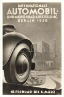 1938 Berlin, Internationale Automobile und Motorrad-Ausstellung / automobile and motorbicycle exhibition advertisement card. So. Stpl