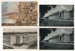 4 db RÉGI képeslap a München-i náci épületekről / 4 pre-1945 postcards of München (Munich) with the NS (Nazi) bulildings