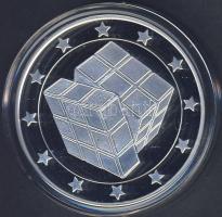 Modern emlékérem "Euró fantázia-Rubik kocka" Ag 20,7g T:PP Tanúsítvánnyal! Csak 2000db! RR...