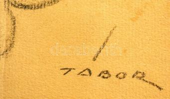 Tábor jelzéssel: Hírességek portréi, 5 db. Ceruza, papír, jelzett, 29×21 cm