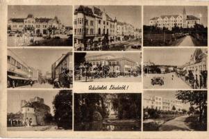 3 db RÉGI történelmi magyar városképes lap; Munkács, Kolozsvár, Léva / 3 pre-1945 historical Hungarian town-view postcards; Mukacheve, Cluj, Levice