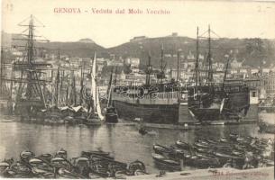 4 db RÉGI olasz városképes lap / 4 pre-1905 Italian town-view postcards; Genova, Padova, Lago di Como