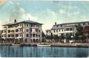 4 db RÉGI olasz városképes lap / 4 pre-1905 Italian town-view postcards; Genova, Padova, Lago di Com...