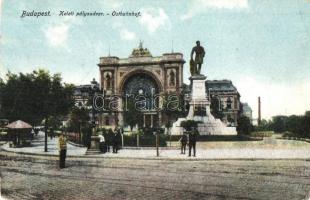 1917 Budapest VII. Keleti (Központi) pályaudvar, Baross szobor + Deutsche Feldspot (EK)