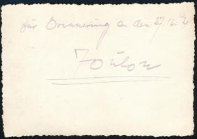 1942 Touloni emlék, német katonák egy hónappal a francia flotta elsüllyesztése után, fotó, hátulján ...