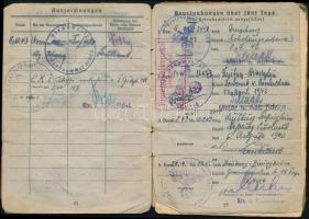 1942 Német zsoldkönyv, számos bejegyzéssel