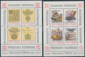1985-1986 Hafnia Stamp Exhibition blockset, 1985-1986 Hafnia bélyegkiállítás blokksor