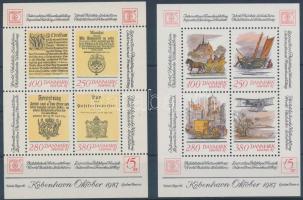 1985-1986 Hafnia stamp exhibition blockset, 1985-1986 Hafnia bélyegkiállítás blokksor