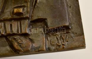 Egino Weinert (1920-2012): Szent Suitbert, bronz falikép, jelzett, 19×15 cm