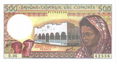 Comores Szigetek 1986. 500Fr(2x) 2klf szignó variáns(offszet) T:I