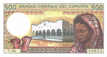 Comores Szigetek 1986. 500Fr(2x) 2klf szignó variáns(offszet) T:I