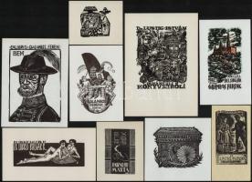 cca 1930-1970 Vegyes ex libris tétel, kb. 240 db. Különféle nyomótechnikákkal, 13x18 cm és 5x3 cm kö...