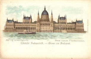 1898 Budapest V. Országház, litho (ragasztónyom / gluemark)