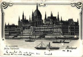 1903 Budapest V. Új Országház, Art Nouveau litho (EK)