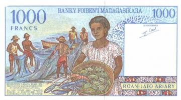 Madagaszkár 1994-1998. 500Fr, 1000Fr, 5000Fr, 2500Fr T:I