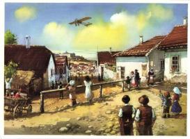 Budapest - 10 db modern használatlan művészlap Bánfalvy Ákos szignóval / 10 modern unused art postca...