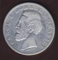 Románia 1881. 5L Ag "Domnul" T:3/3- ph