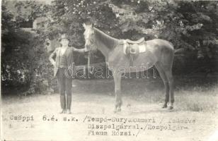 3 db lóverseny motívumlap, közte 2 db régi fotó / 3 horse racing motive cards, among them 2 pre-1945 photos, sport