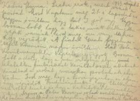 1943 Vértesi István zsidó KMSZ (közérdekű munkaszolgálatos) levele édesanyjának özv. Vértesi Béláné ...